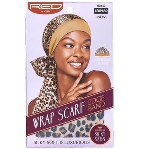 NEW Red by Kiss wrap scarf edge band silky soft and luxurious leopard #hair